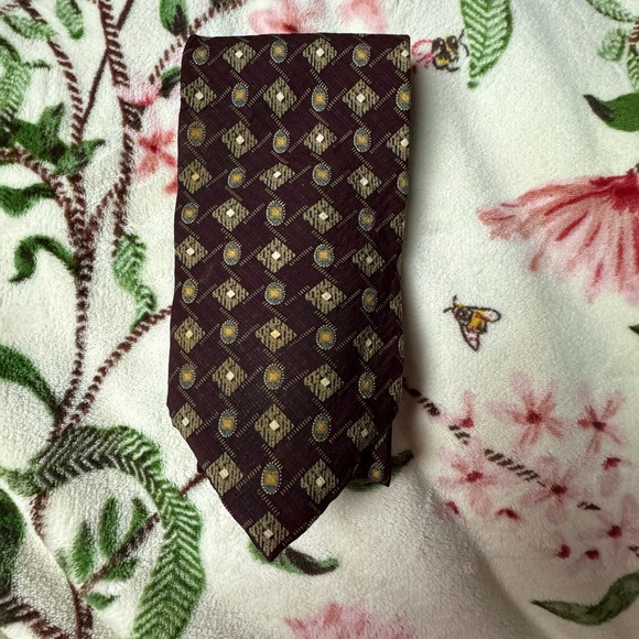 Kenneth Cole Dark Brown Geometric Men's Tie - Picture 1 of 3